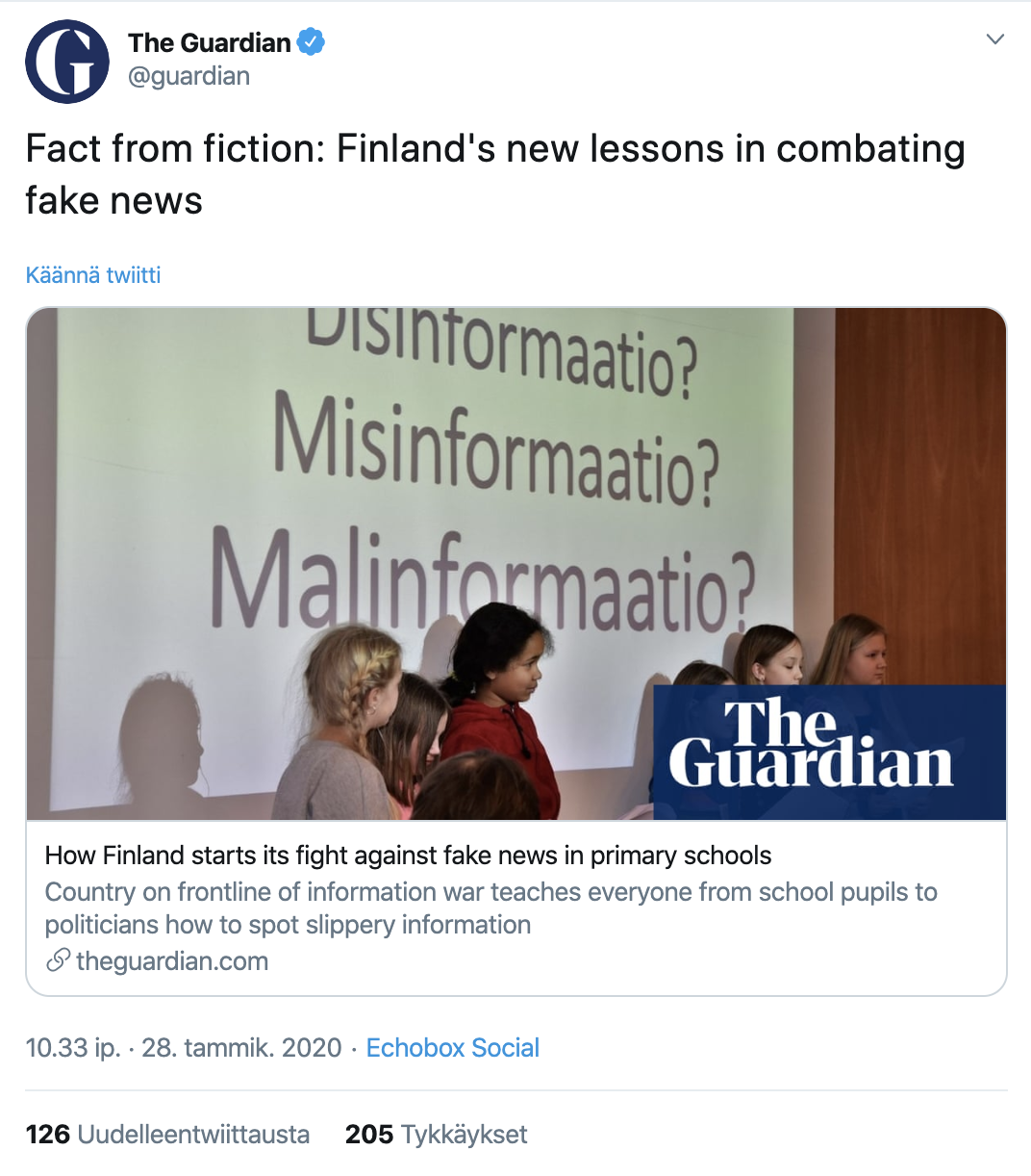 FactBar EDU information literacy at The Guardian